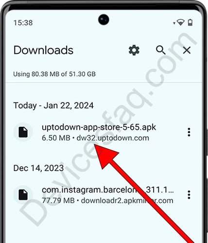 ডাউনলোড করা APK ফাইলে ট্যাপ